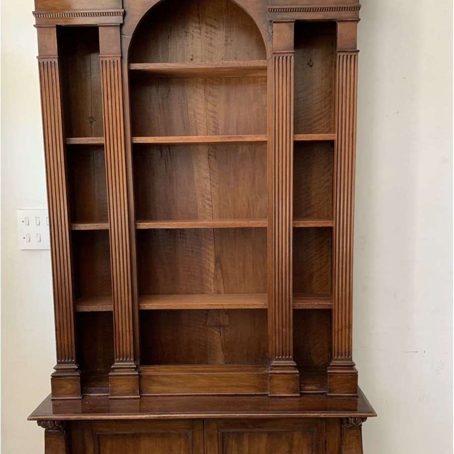 C19th french mahogany bookcase converted from gun cabinet