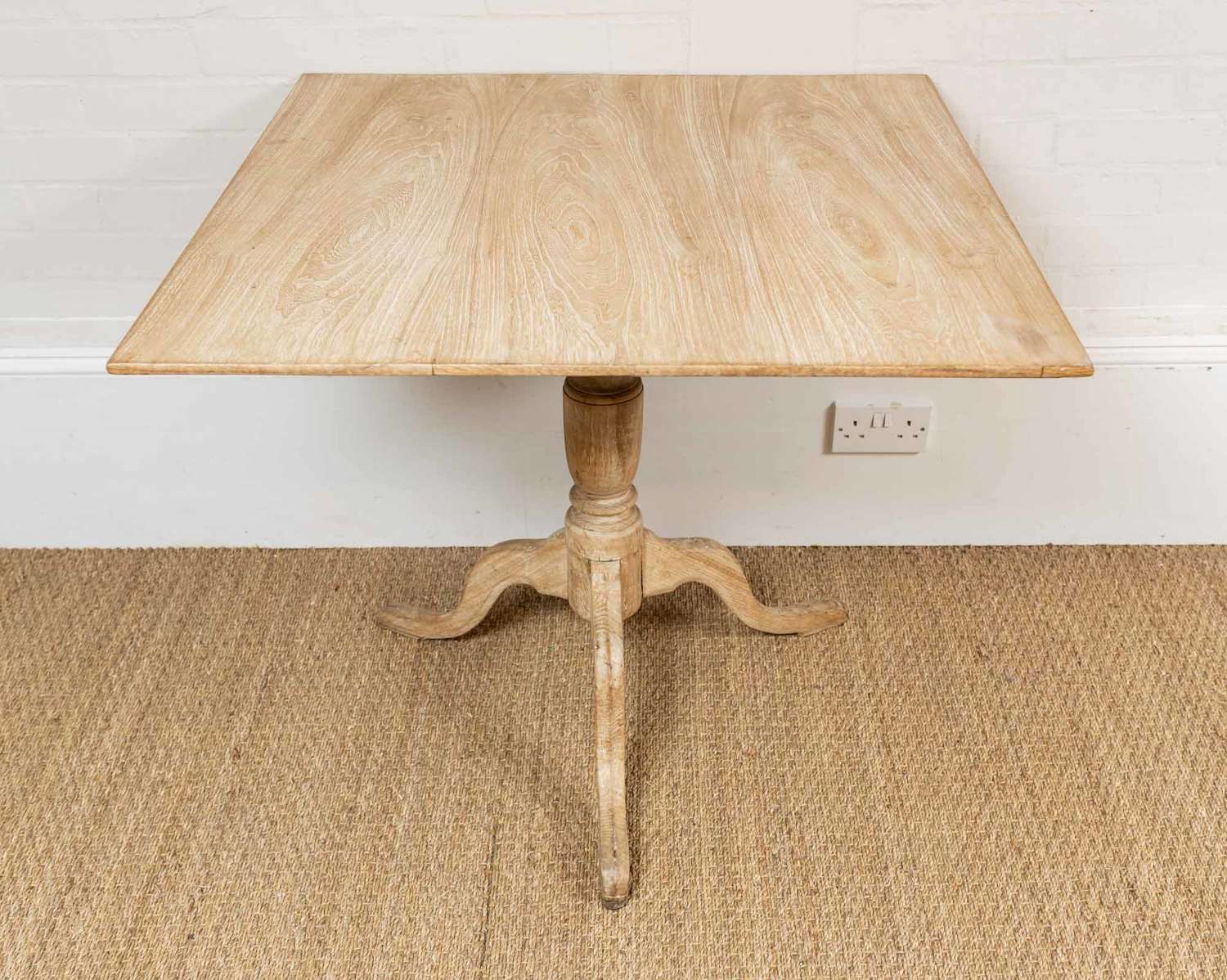 C18th swedish square elm table on tripod base