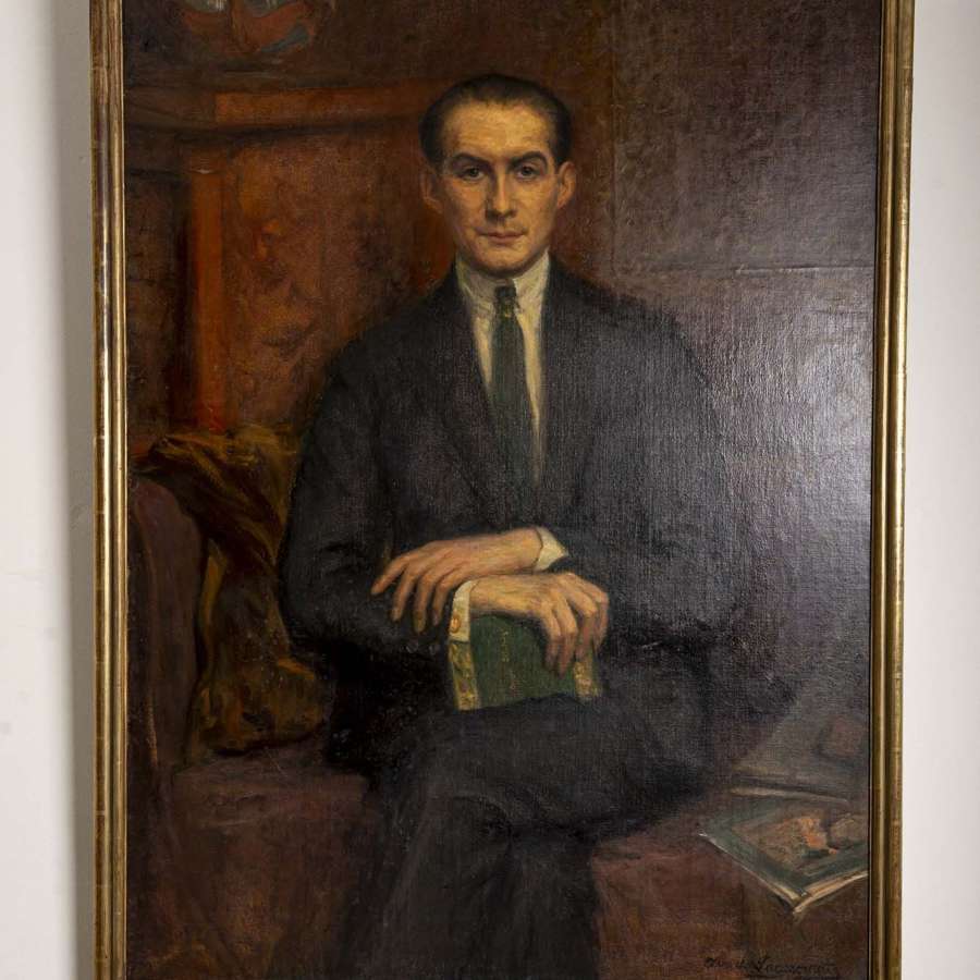 1920’s large framed oil on canvas of Hans Alin