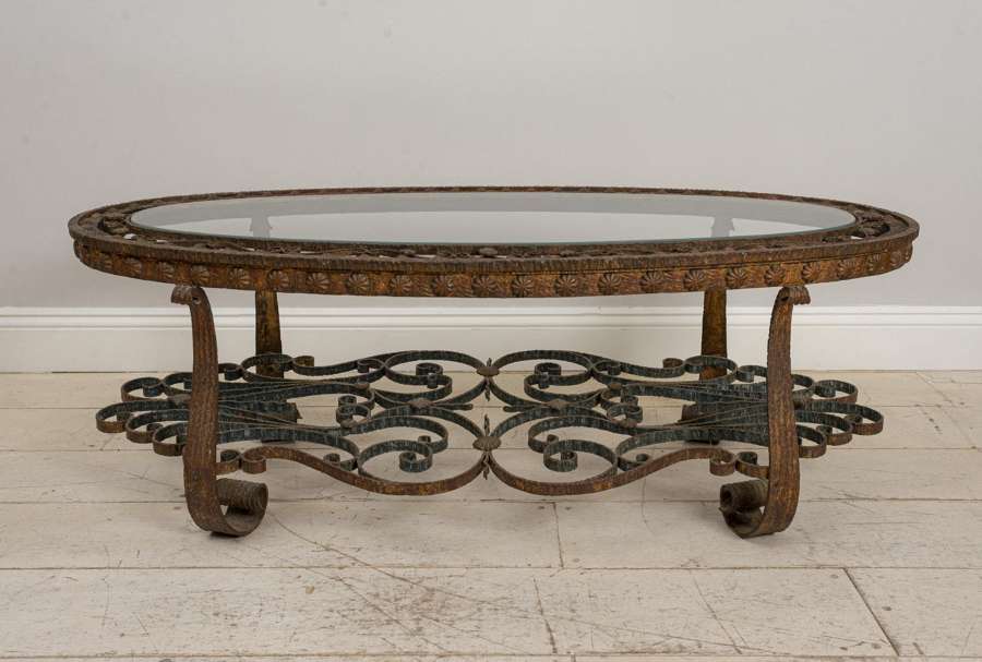 20th century Spanish wrought iron coffee table