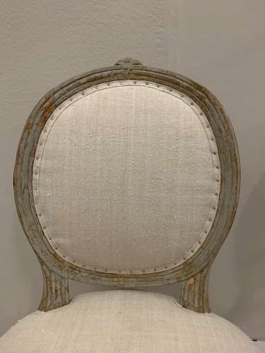C18th pair of painted Swedish Chairs