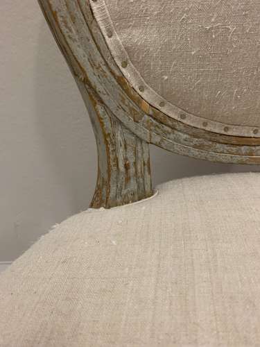 C18th pair of painted Swedish Chairs