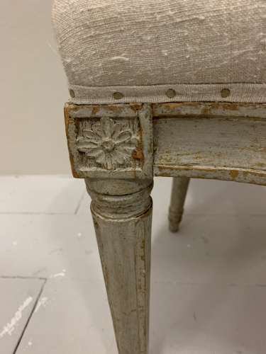 C18th pair of painted Swedish Chairs