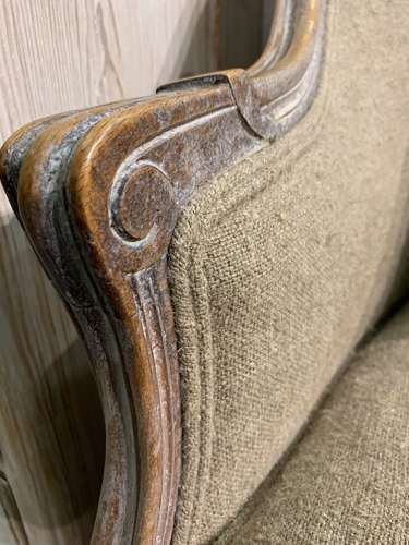 C1900 pair of upholstered Swedish armchairs