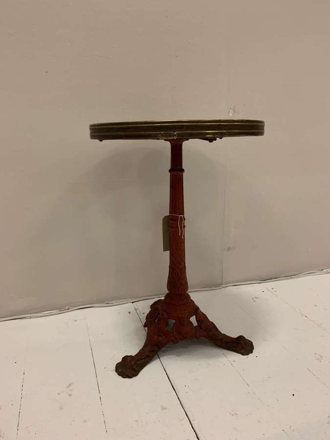 Circa 1900s cast iron bistro table with marble top