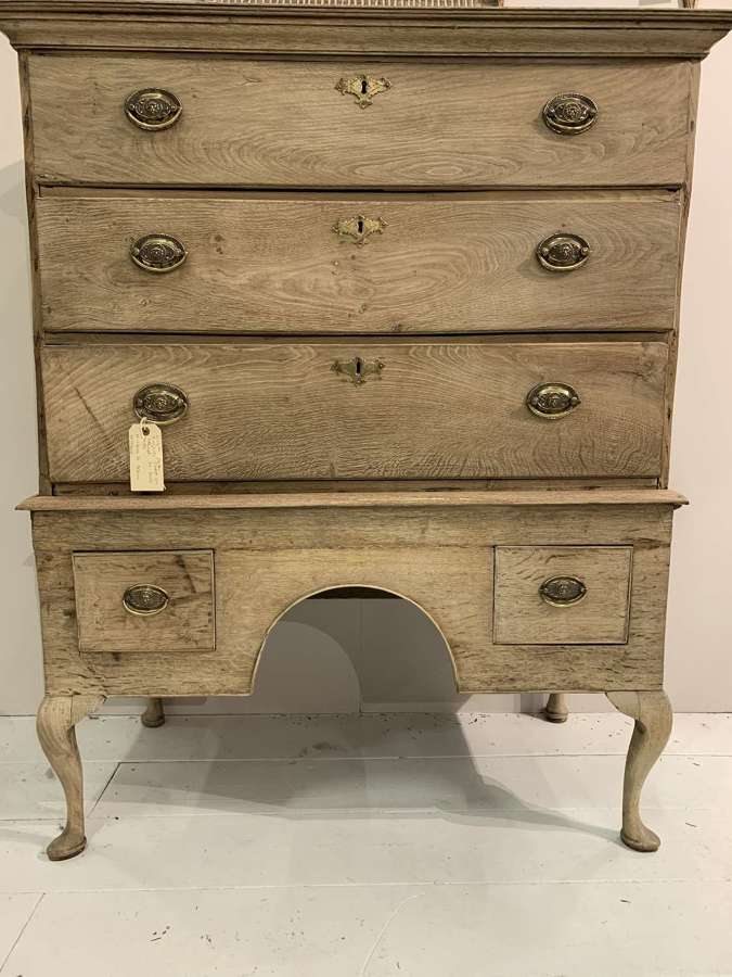 18th century English oak chest on stand
