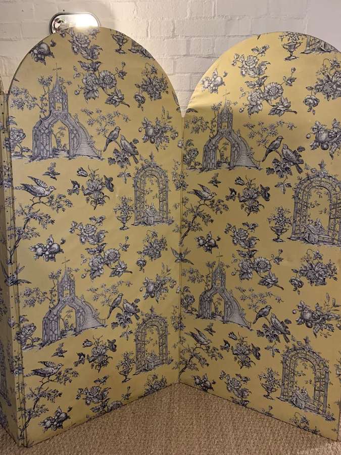 1920s french threefold chintz dome top screen