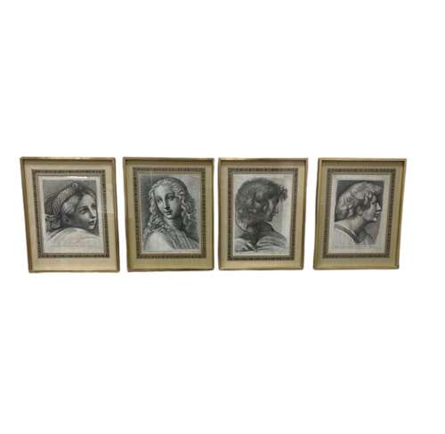 18th set of four Italian neoclassical engravings