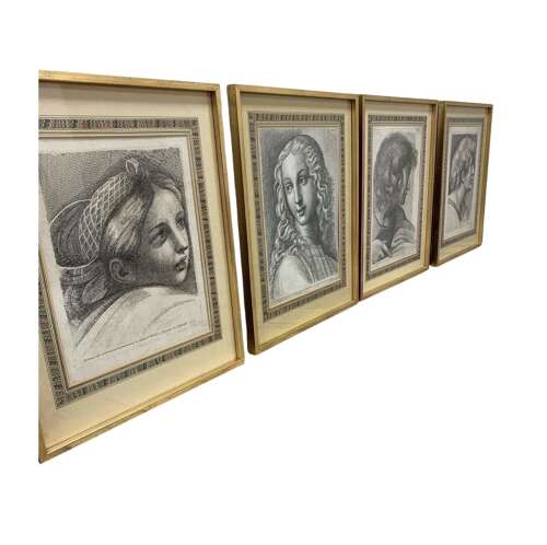 18th set of four Italian neoclassical engravings