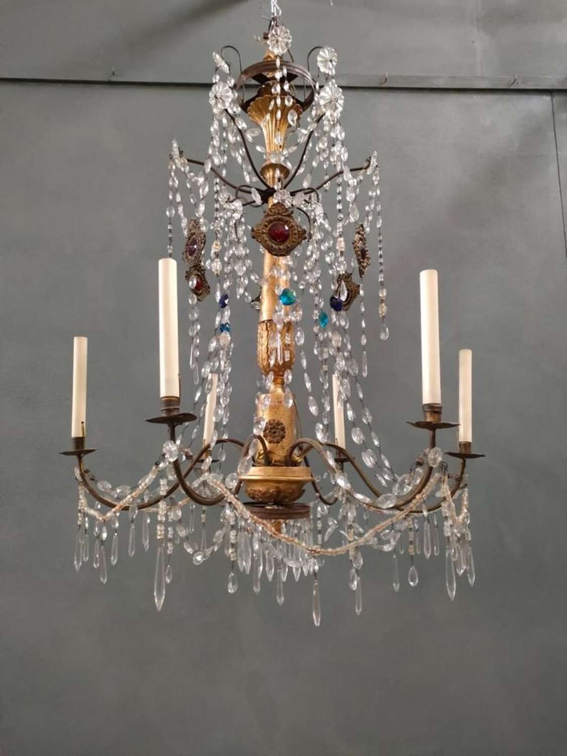 1820s Italian Genoese gilt chandelier