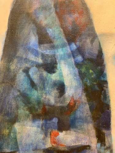 Striking large 1970s canvas of male by S.A artist Cyril Fradan