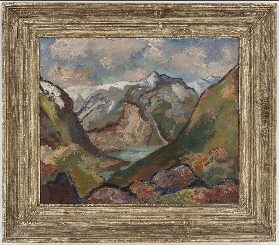 Mid 20th century Swedish oil painting of Norwegian landscape