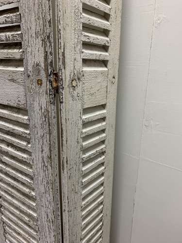 C1900s pair of painted french two part shutters