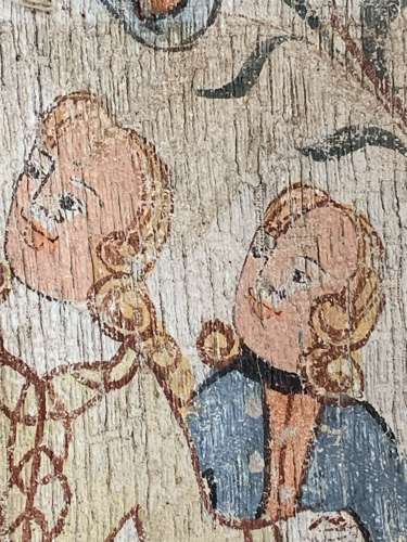 C18th double sided Swedish painted hanging/Bonad