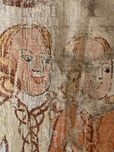 C18th double sided Swedish painted hanging/Bonad