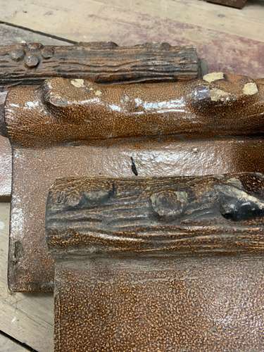 C1900s faux bois glazed tiles