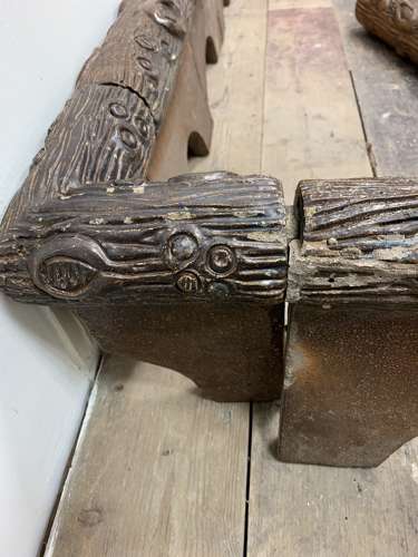 C1900s faux bois glazed tiles