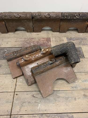 C1900s faux bois glazed tiles