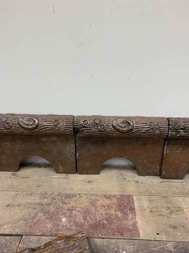C1900s faux bois glazed tiles