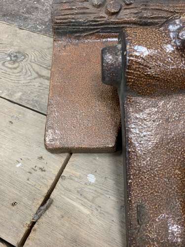 C1900s faux bois glazed tiles
