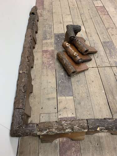 C1900s faux bois glazed tiles