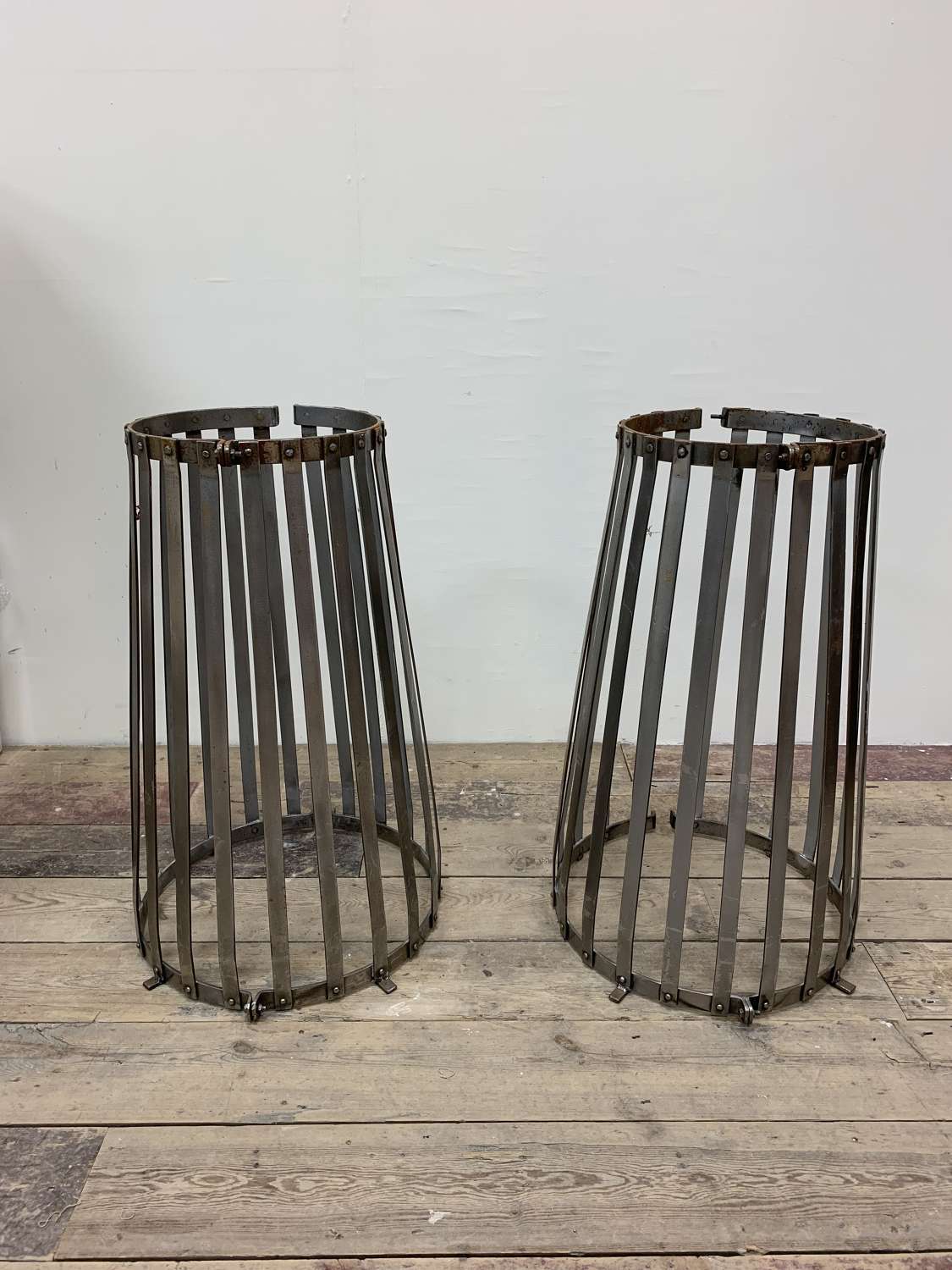 1920s French polished metal tree guards