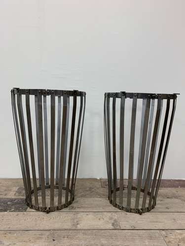 1920s French polished metal tree guards