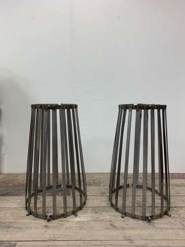 1920s French polished metal tree guards