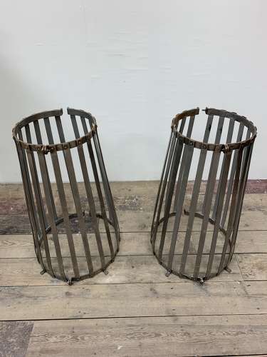 1920s French polished metal tree guards