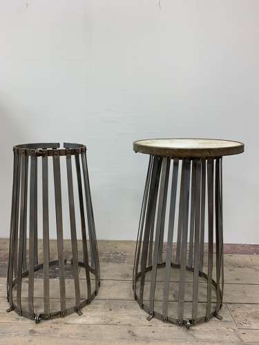 1920s French polished metal tree guards