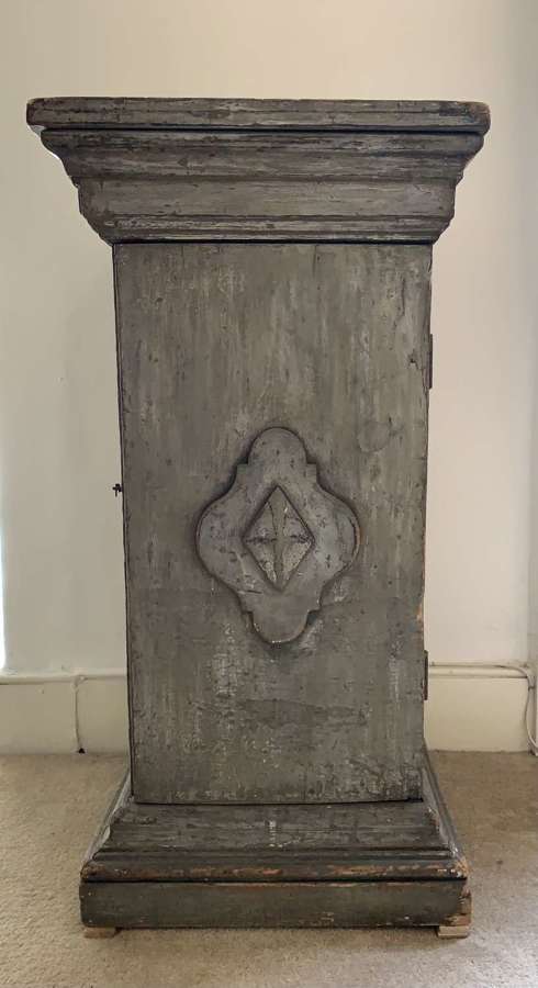 C19th Century painted pedestal with storage