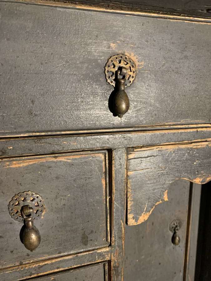 C18th century unusual size painted kneehole desk