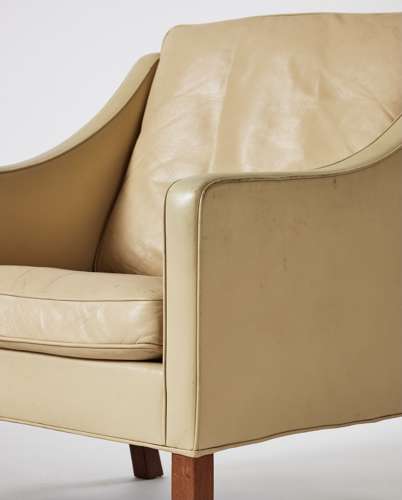 1960s Danish Borge Mogensen chairs in vellum colour