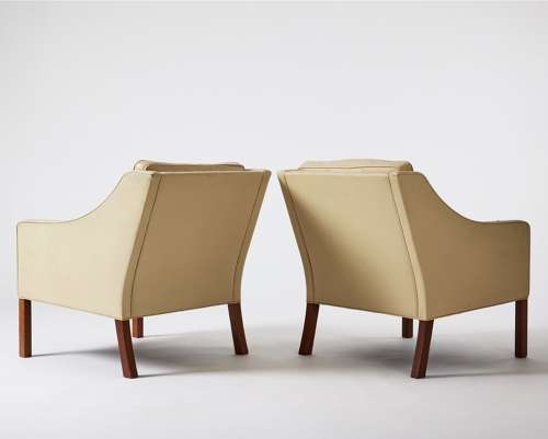 1960s Danish Borge Mogensen chairs in vellum colour