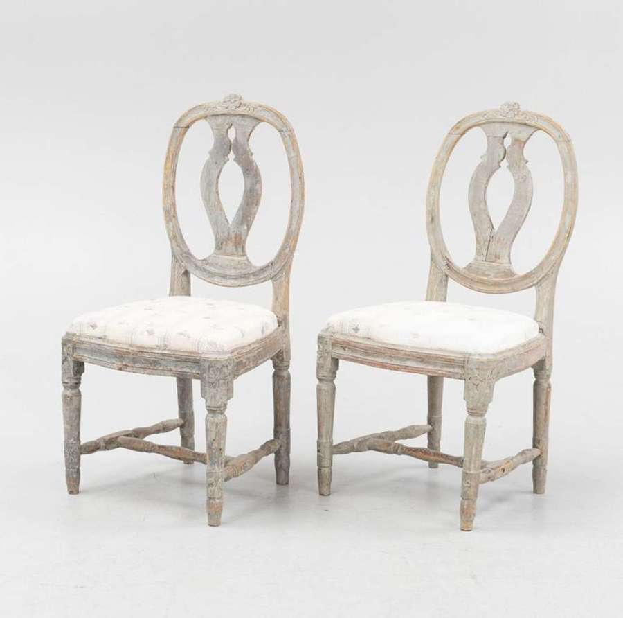 C18th century pair of Gustavian chairs