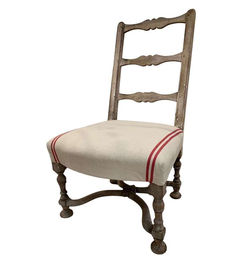 18th french country high back low chair