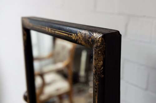 Late C19th Lacquered dressing table mirror