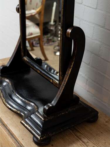 Late C19th Lacquered dressing table mirror