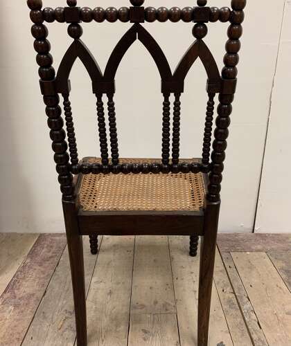 C19th English bobbin chair with rattan