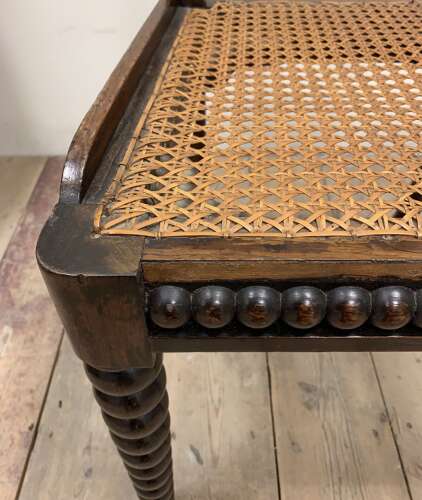 C19th English bobbin chair with rattan