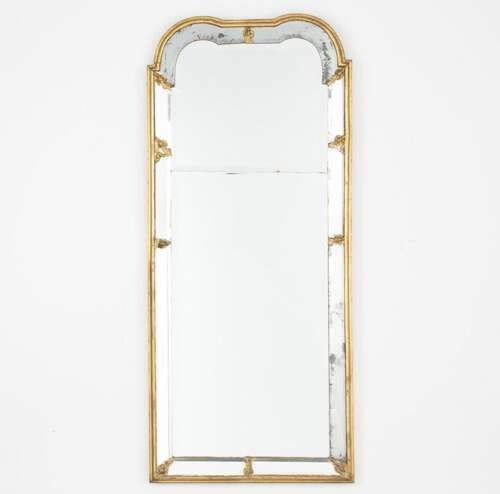 C18th rococo Swedish mirror with gilt decoration