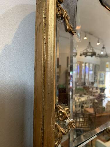 C18th rococo Swedish mirror with gilt decoration