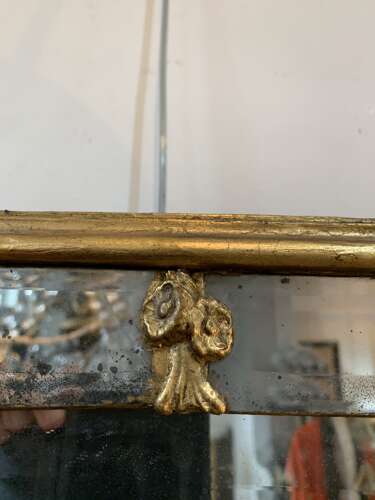 C18th rococo Swedish mirror with gilt decoration