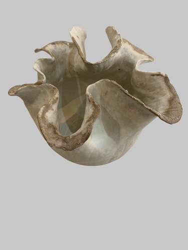 Anna Scholz hhandmade ceramic ‘Argent’ vase with silver accents