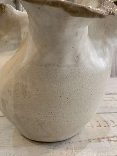 Anna Scholz hhandmade ceramic ‘Argent’ vase with silver accents