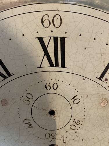 Circa 1800s iron clock face with painted continents decoration
