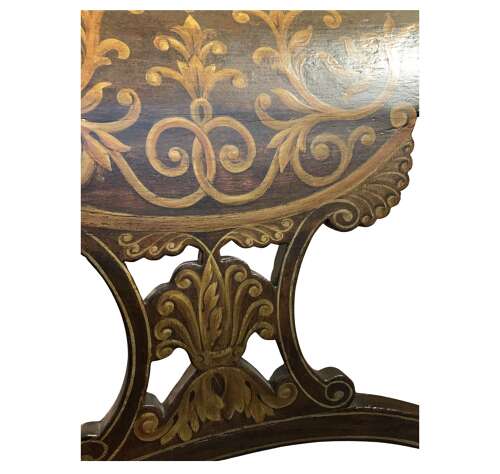 C1830s painted open armchair with cane seat
