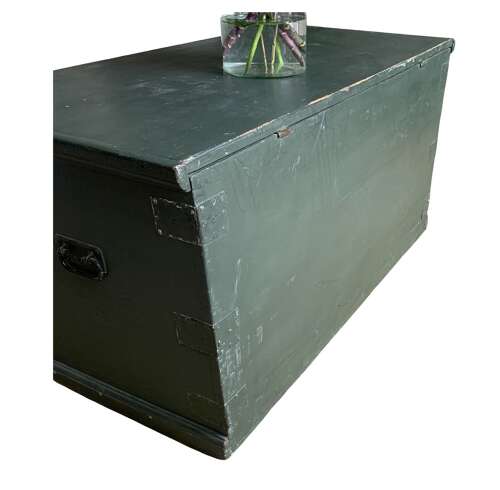 C19th Large painted pine trunk