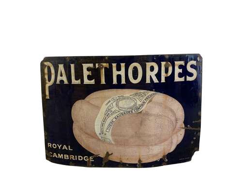 1910/1920s Large enamel Palethorpes sausages advertising sign