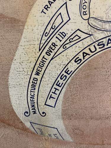 1910/1920s Large enamel Palethorpes sausages advertising sign